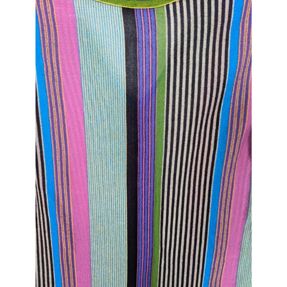 VTG Y2K Striped Metallic Knit Collar Sheer Sweater Retro Festival Top SZ 38 SEE - Picture 6 of 9